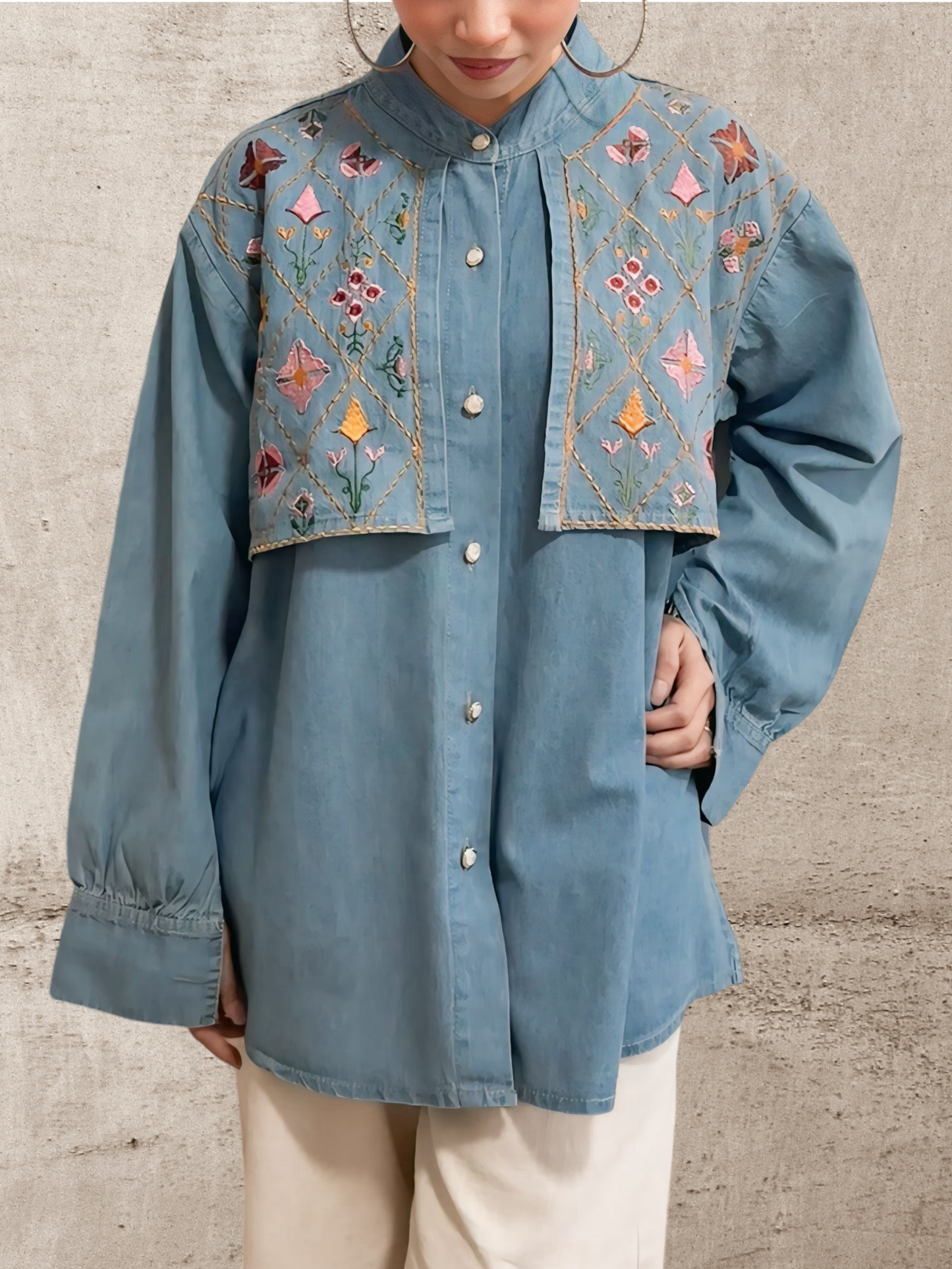 Embroidery Denim Shirt