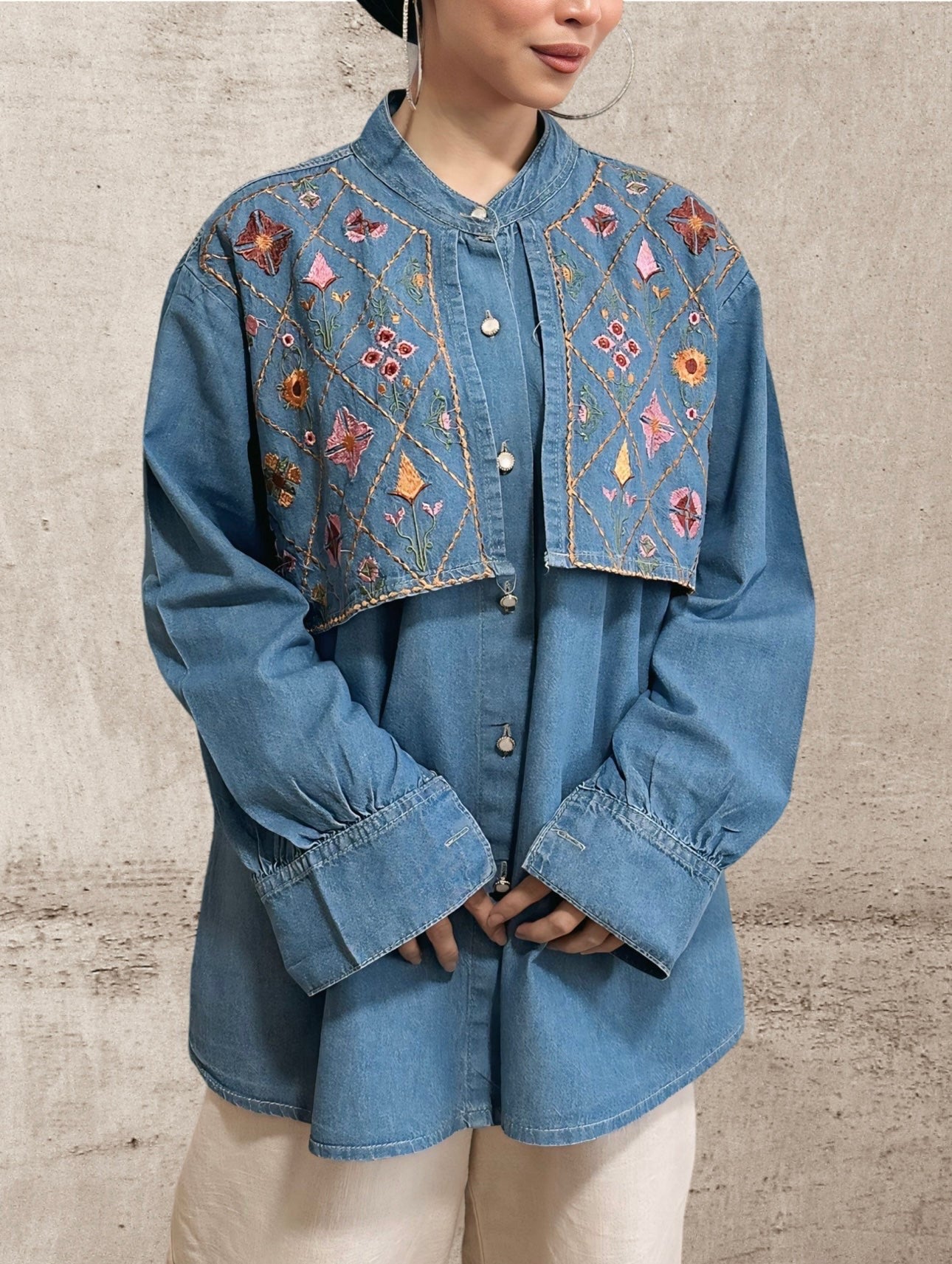 Embroidery Denim Shirt