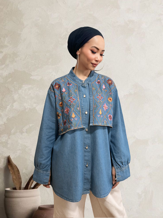 Embroidery Denim Shirt