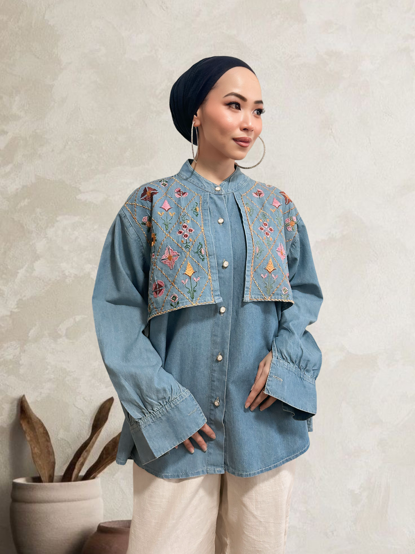 Embroidery Denim Shirt