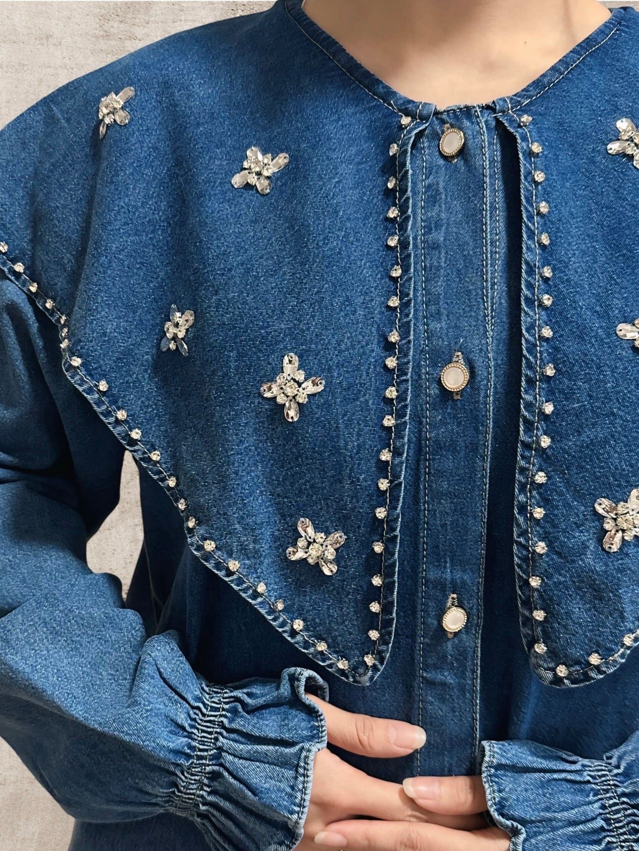 Embellished Denim Shirt